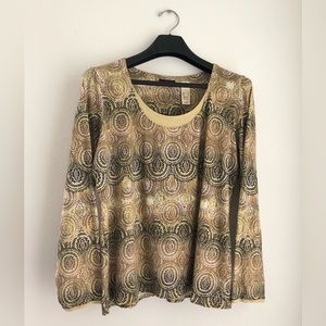 Sz XL Brown Villager Blouse Top